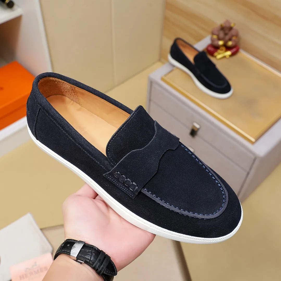 Men's shoes 💰500💰 HERMES Hermès high-end quality original order -Original: imported 🔝Nappa calfskin, frosted cowhide, outer seaming process -Inside: water-dyed cowhide -Outsole: original TPR rubber outsole -Super high quality control·Fine workmanship: High-end, extravagant, and grade) Size: 39-45 (38, 46, can be customized)
